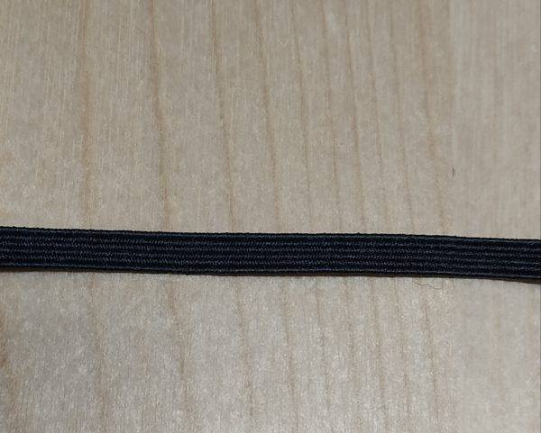 elastico piatto nero 4 mm