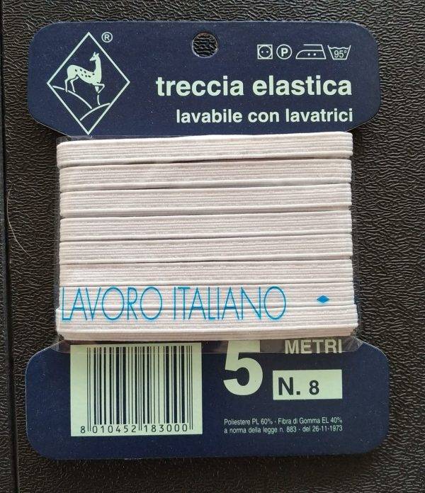 elastico piatto bianco